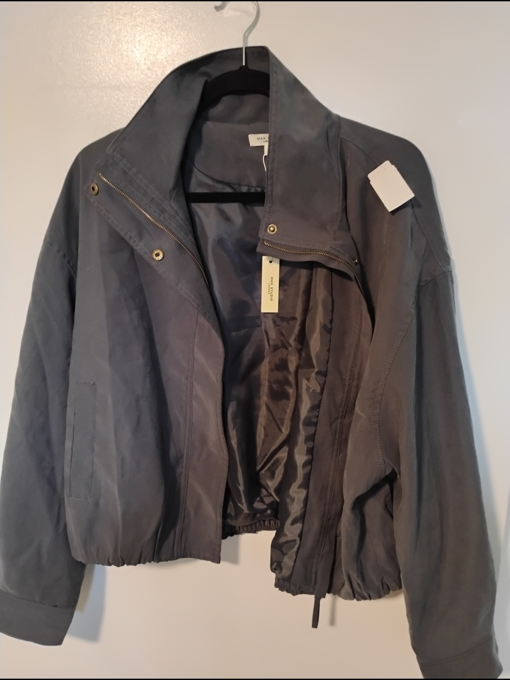 Women's Dark Gray Lightweight Bomber Jacket